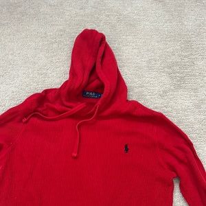 Red waffle hoodie